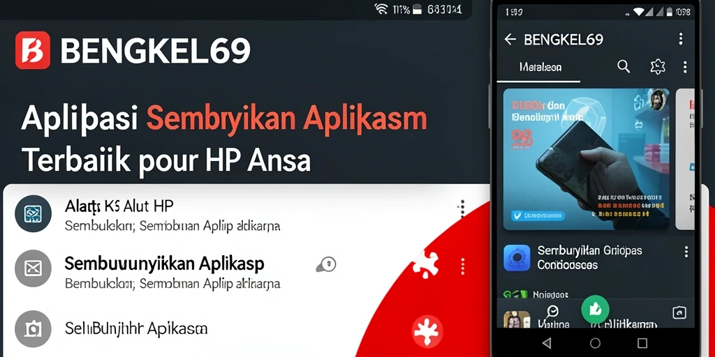 Antarmuka aplikasi BENGKEL69 untuk menyembunyikan aplikasi dengan tampilan user-friendly.