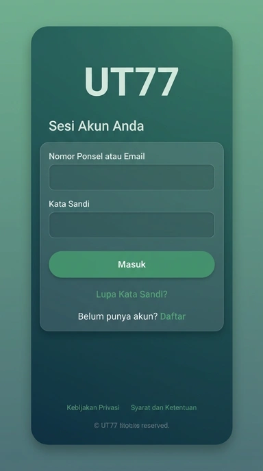 Tampilan halaman login ut77